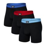 SAXX Underwear Co. Men's Daytripper Boxer Brief Fly 3Pk, Slvr Lke/Chry/SPRT Blu Wb, Medium