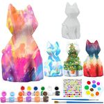 Paint Your Own Cat Lamp Kit 1pcs, Diy Geometric Cat Art Craft Painting Kits for Girls Boys, Art Crafts for kid age 4 5 6 7 8 9 10 11 12+, Art Supplies Creative Gifts for Halloween, Birthday, Party