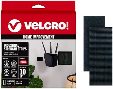 VELCRO Brand Heavy Duty Strips with Adhesive | 15 Sets Industrial Strength Mounting Tape | 4x2 Inch Wide Fasteners | Holds 10 lbs | Indoor or Outdoor Use, Black (VEL40020-USA)