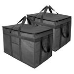 APPINC 2 Packs Insulated Shopping Bags Food Delivery Bag Thermal Grocery Bag（23” x 15” x 14” Ziper Closure Insulation Layer Sikp Dishes Catering Uber Eats Doordash