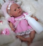 MYREBABY 7" Miniature Reborn Baby Dolls Silicone Full Body Baby Soft Skin Mini Realistic Newborn Baby Dolls Real Life Tiny Baby Doll with Feeding Accessories-Girl