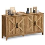 VASAGLE Storage Cabinet, Buffet Cabinet, TV Stand, Sideboard, Credenza, with Adjustable Shelves, for Living Room, Dining Room, Entryway, Rustic Walnut ULSC381T41