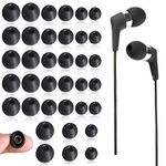 36 Pieces Replacement Earbuds Silicone Earphone Covers Eartips Replacement Earphone Tips Earbud Noise Isolation Cover Silicone Eartips Replacement Silicone Earphone Covers Black, 3Sizes(S, M, L)