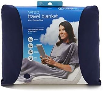 Travelrest® 4-en-1 Premier Class Voyage Couverture avec Poche - Soutien Lombaire - Doux et Luxueux - Stuff Sack Inclus