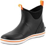 Ubon Women's Ankle Rain Boots, Waterproof Rubber Deck Boots, Short Garden Shoes Non Slip, Black, Size 6