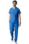 UNIFORM CRAFT Men’s Scrub Suits DSV || 5 pocket scrubs | Ideal for doctors, dentists, vets, nurses & healthcare professionals (Island Blue, L)