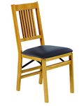 MECO True Mission Folding Chair Oak Finish, Set of 2, Wood