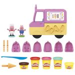 Play-Doh Peppa's Ice Cream Playset with Ice Cream Truck, Peppa and George Figures, and 5 Non-Toxic Modeling Compound Cans, Peppa Pig Toy for Kids 3 Years and Up