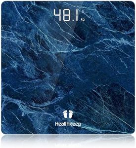 Báscula digital para hombre, Healthkeep Pese Personas de alta precisión con tecnología Step-On Pantalla LED, diseño fino, peso máximo. 180 kg/400 lb, negro…