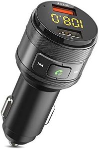 Transmetteur FM Bluetooth, Adaptateur Bluetooth 5.3 Voiture avec Port de Charge Rapide QC 3.0, Allume Cigare Bluetooth Double USB Support Appel Main Libre/Clé USB – Noir