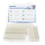 HANYUU 12 Pack Clear Electrical Terminal Blocks Electrical Connector Blocks,Dual Rows 12 Position Screw Terminal Block Strips Wire Connector 6 Sizes 3A 5A 10A 15A 20A 30A (Style 1)