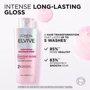 L'Oreal Paris Elvive Glycolic Gloss Shampoo – Sulphate Free, 200ml