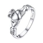 PROSILVER 925 Sterling Silver Irish Claddagh Ringss for Women Crown Heart Wedding Ring