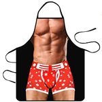 Yuknees Funny Aprons for Men Women Chef Cooking BBQ Grilling Kitchen Apron Novelty Apron Gifts Thanksgiving, Christmas, Birthday Gift for Dad, Husband, Brother, Boyfriend, Mom,Couple (Muscle Man)