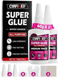 Super Glue Kit 4 oz All Purpose CA Glue with Anti-Clog Cap & Microtips for Woodworking, 3D Printing, Ceramic - Strong Fast Medium-Thick Cyanoacrylate Adhesive for Wood, Aquarium, Model, Glass, Craft