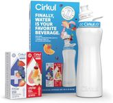 Cirkul 22oz. White Stainless Steel Water Bottle Starter Kit with Blue Lid, 2 Flavor Cartridges (1 LifeSip Fruit Punch and 1 FitSip Mixed Berry) Zero Calories and No Sugar