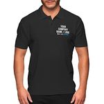 Personalised Work Polo Shirt Your Company Logo Image and Text Mens Custom Workwear Uniform, M, Black