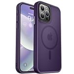 MOCCA Strong Magnetic for iPhone 15 Pro Max Case, [Compatible with Magsafe][13FT Military Drop Protection] Slim Translucent Matte Shockproof Case for iPhone 15 ProMax Case 6.7'', Deep Purple