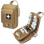 WYNEX Tactical Rip Away First Aid Pouch, Laser-Cut Design Molle EMT Bag Survival IFAK Pouches Blow Out Emergency Medical Organizer Include Red Cross Patch