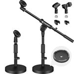 CAHAYA Desktop Microphone Stand: with 2 type clips 3/8" to 5/8" Metal Screw Adapter Space-saving CY0360