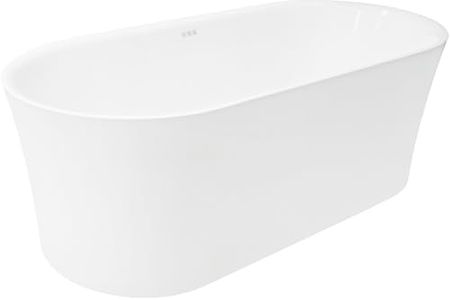 ANZZI 67" Freestanding Air Jetted Whirlpool Bathtub - White Acrylic Soaking Tub with LED Lights & Touch Controls | FT-AZ067