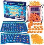 Pool Bingo Diving Game for Kids- Summer Party Fun Edition- Dive for & Call 30 Sinking Animal Themed "Numbers", Fill Your Card to Win- w 150 Marker Chips, 16 Double Sided Waterproof Play Cards & Bag