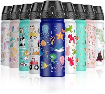 OLDLEY Botella Agua Aislada Acero Inoxidable para Niños 550ml/18oz con Pajita Reutilizable Aspiradora Metal Prueba Fugas Mantenga las Bebidas Calientes y Frías para Escuela, Niños Niñas (Océano Azul)