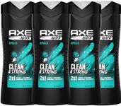 AXE 2-in-1 Shampoo and Conditioner for Clean & Strong Hair Apollo all-in-one for men 473 ml (Pack of 4)