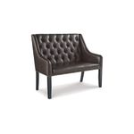 Signature Design by Ashley - Carondelet Accent Bench - Tufted Faux Leather Back - Nailhead Trim - Brown