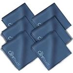 Care Touch Microfiber Cleaning Cloths, 6 Pack - Cleans Glasses, Lenses, Phones, Screens, Other Delicate Surfaces - Large Lint Free Microfiber Cloths - 6"x7"" (Navy Blue)"