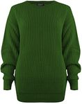 SA Fashions® Oversized New Ladies Womens Chunky Baggy Jumper Knitted Sweater Thick Top S-XL 8-18 (M/L (12-14), Jade Green)