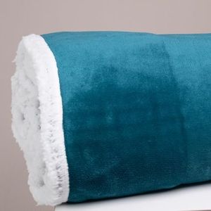 LARA MORADA - Plaid Matrimoniale, Morbidissimo Pile Coral, Misura 200x220 cm, 460 gsm, Plaid Agnellato, Coperta Pelosa Extra Calda, Ginevra Verde Petrolio