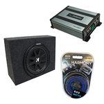 American Sound Connection (1 Kicker C12 Subwoofer Single 12" Regular Cab Truck Sub Box Enclosure Bundle with HA-A400.1 Mono Amplifier