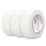 AMOGATO 3 Roll Heavy Duty White Duct Tape-Professional Grade Outdoor Waterproof Duct Tape,Tear by Hand Design for Self-Healing, Industrial, Professional Use,30 Yards x 2 Inch