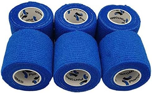 PintoMed - Bandage Cohésif - BLEU - 6 Rouleau X 5 cm X 4,5 m Autoadhésif, Sports Bande, Premiers Secours Adhésif, Vet Wrap