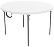 Lifetime 280064 Commercial Fold-in-Half Round Table, 4 Feet, White Granite