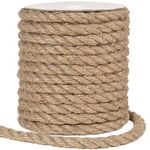 tenn well 12mm Jute Rope, 33 Feet Thick Garden Rope Jute Twine String for Cat Scratcher, Gardening, Bundling and Wall Hanging Craft Decorative (Brown)