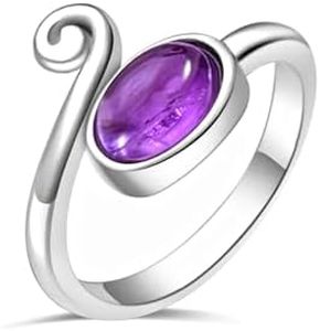 Amethyst Ring, Purple Rings for Women, Natural Amethyst Stone for Spiritual Jewelry, February Birthstone Ring for Her (Amethyst)