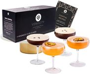 Elegant Coupe Cocktail Glasses Set of 4 | Handmade Crystal Glasses | Quality Champagne Coupe Glasses + Recipe e-Book |Large Cocktail Glass | Espresso Martini Glasses |Large Martini Glass |Coup Glasses