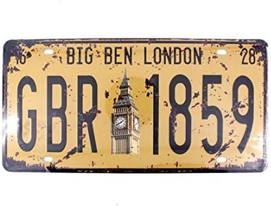 6x12 Inches Vintage Feel Rustic Home,Bathroom and Bar Wall Decor Car Vehicle License Plate Souvenir Metal Tin Sign Plaque (Big Ben London)