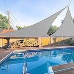 E&K Sunrise 6' x 6' x 6' Sun Shade Sail Triangle Canopy Shade Cover UV Block for Patio Backyard Garden Outdoor (Light Gray)