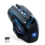 Wireless Mouse/Songway 2.4GHz USB Mice Optical Wireless Mouse/LED Light, 2400 DPI, 9 Buttons/Laptop/Desktop/PC/Tablets(Black)