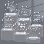 6 Pcs Thank You Gifts Acrylic Employee Appreciation Gifts Awards for Coworker Trophy Plaque Prizes for Adults Paperweight Gift for Teacher Volunteer Retirement Goodbye Farewell Women Men (Octagon)