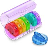 Sukuos Weekly Pill Organizer 7 Day 2 Times a Day, Large Daily Pill Box Easy to Open, AM PM Pill Case for Medicine/Vitamin/Fish Oil/Supplements (Purple)