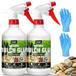 Mulch Glue - 32oz Concentrate Gravel Glue Strong Landscape Adhesive with Applicator for Landscaping, Garden - Safe Ready to Use Mulch Lock Gravel Stabilizer Glue for Pea Gravel, Rock, Leaf, Bark