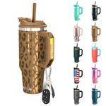 Thicc Buddy - 40 oz Stainless Steel Vacuum Insulated Tumbler with Lid and Straw for Water - Travel Mug Cupholder Friendly - Gifts for Women Men Him Her