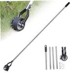 Edger Lawn Tool, 67.3 inch Manual Lawn Edger with 4 Sections Stainless Steel Handle, Rotary Grass Edger Tool with Wheel, Garden Edger for Landscaping Sidewalk Yard, Manual Edger Lawn Tool