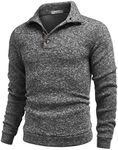 COOFANDY Mens Casual Slim Fit Pullover Sweatshirt Long Sleeve Stand Collar Sweater