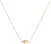 Befettly Hamsa Choker Necklace 14K Gold Fill Dainty Simple Palm Necklace CK10-Hamsa