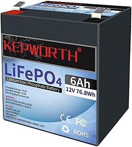 KEPWORTH Lithium LiFePO4 12V 6Ah Rechargeable Battery Lithium Iron Phosphate Batteries with 10A BMS Protection and DeepCycles Perfect for Fish Finder, Power Wheels,Kid Scooters, Light,UPS